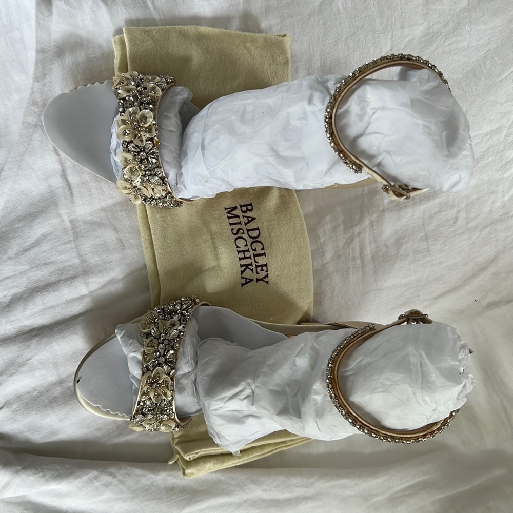 Badgley Mischka women’s heels. Never worn.  Beautiful design.  Size 6